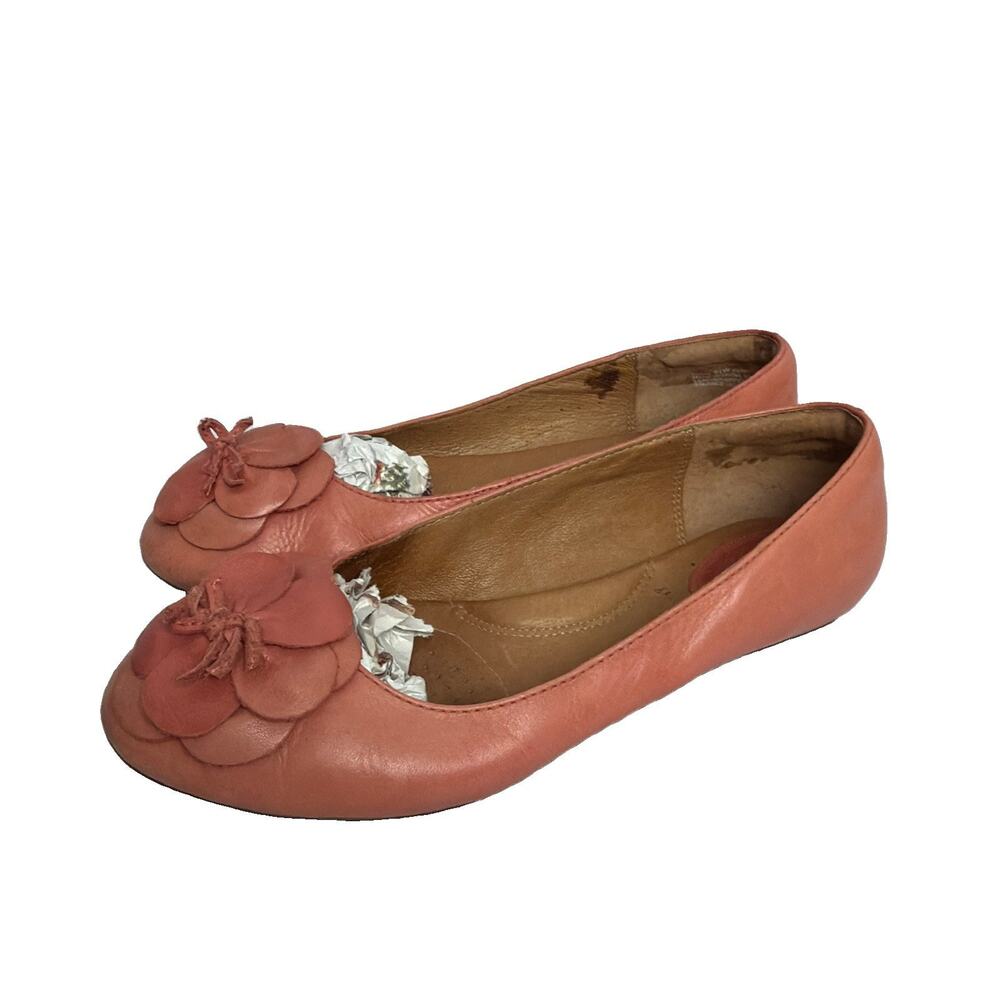 Clarks Artisan Women's Pink Floral Leather Ballet Flats Size 8.5W
